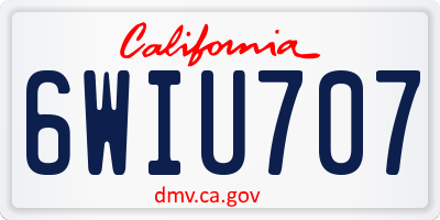 CA license plate 6WIU707