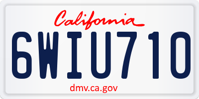 CA license plate 6WIU710