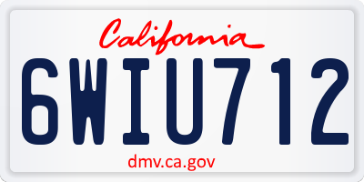 CA license plate 6WIU712