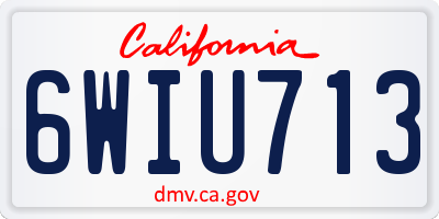 CA license plate 6WIU713