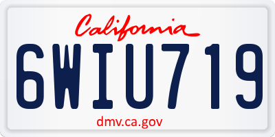 CA license plate 6WIU719