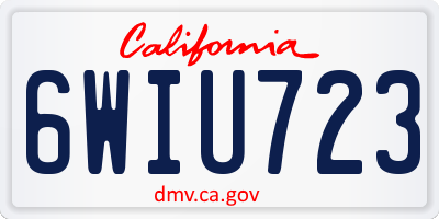 CA license plate 6WIU723