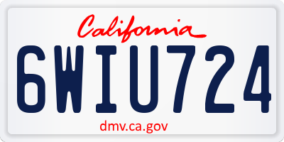 CA license plate 6WIU724