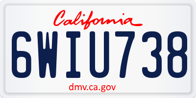 CA license plate 6WIU738