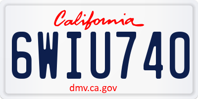 CA license plate 6WIU740