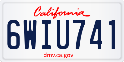 CA license plate 6WIU741