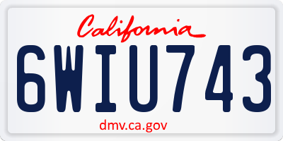CA license plate 6WIU743