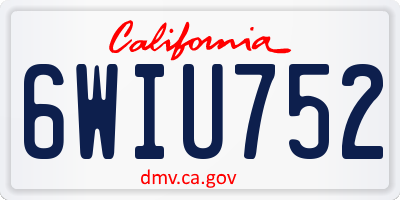 CA license plate 6WIU752