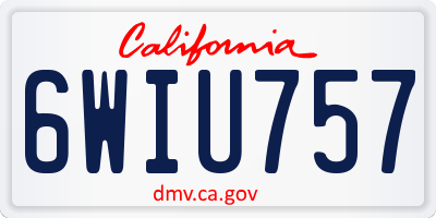 CA license plate 6WIU757