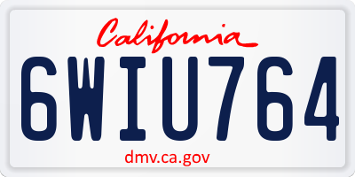 CA license plate 6WIU764