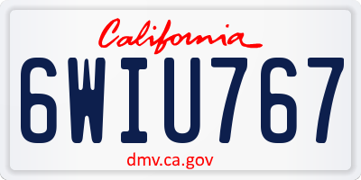 CA license plate 6WIU767