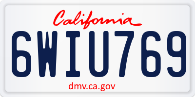 CA license plate 6WIU769