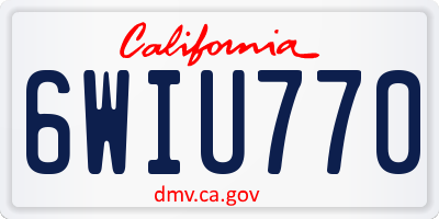 CA license plate 6WIU770