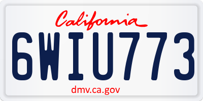 CA license plate 6WIU773