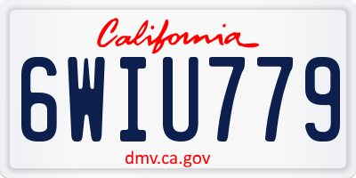 CA license plate 6WIU779
