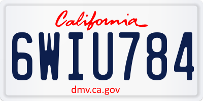 CA license plate 6WIU784