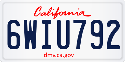 CA license plate 6WIU792