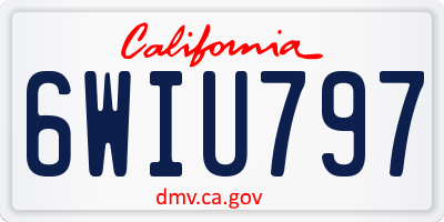 CA license plate 6WIU797
