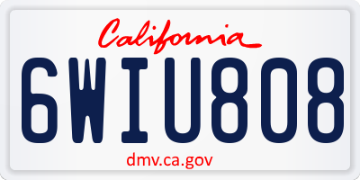 CA license plate 6WIU808
