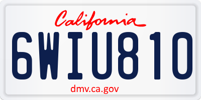 CA license plate 6WIU810