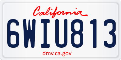 CA license plate 6WIU813