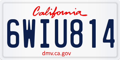 CA license plate 6WIU814