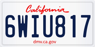 CA license plate 6WIU817