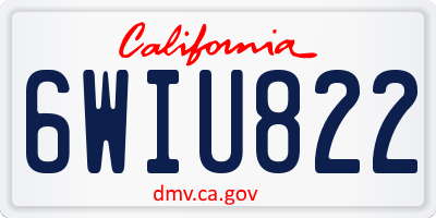 CA license plate 6WIU822