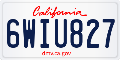 CA license plate 6WIU827