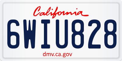 CA license plate 6WIU828