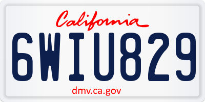 CA license plate 6WIU829
