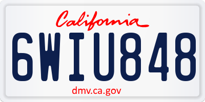 CA license plate 6WIU848
