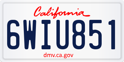 CA license plate 6WIU851