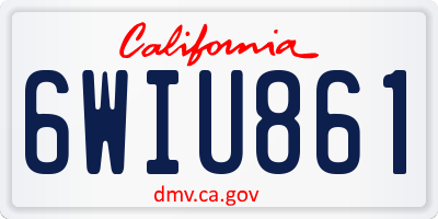 CA license plate 6WIU861