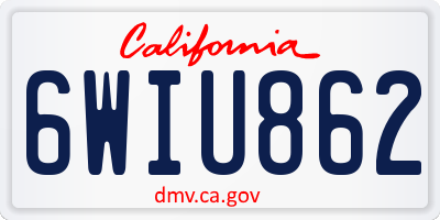 CA license plate 6WIU862