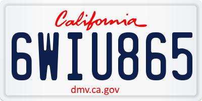 CA license plate 6WIU865