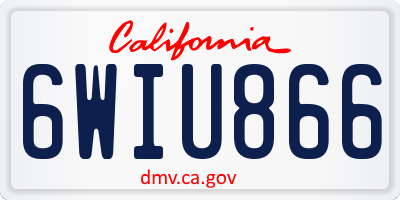 CA license plate 6WIU866