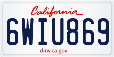 CA license plate 6WIU869