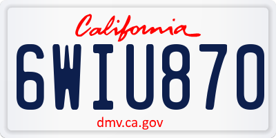 CA license plate 6WIU870