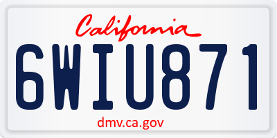 CA license plate 6WIU871