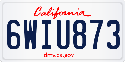 CA license plate 6WIU873