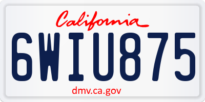 CA license plate 6WIU875