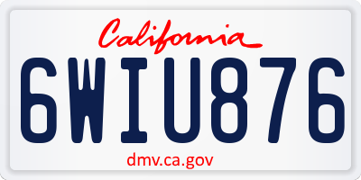 CA license plate 6WIU876