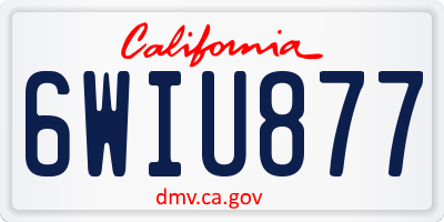 CA license plate 6WIU877