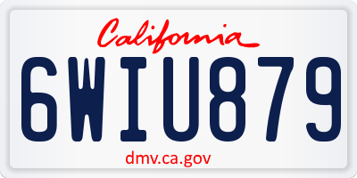 CA license plate 6WIU879