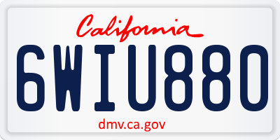 CA license plate 6WIU880