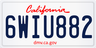 CA license plate 6WIU882