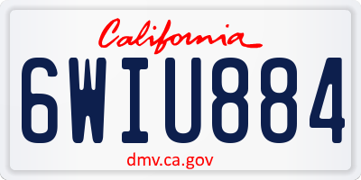 CA license plate 6WIU884