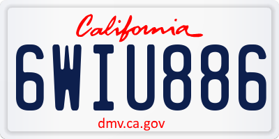 CA license plate 6WIU886