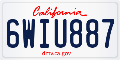 CA license plate 6WIU887